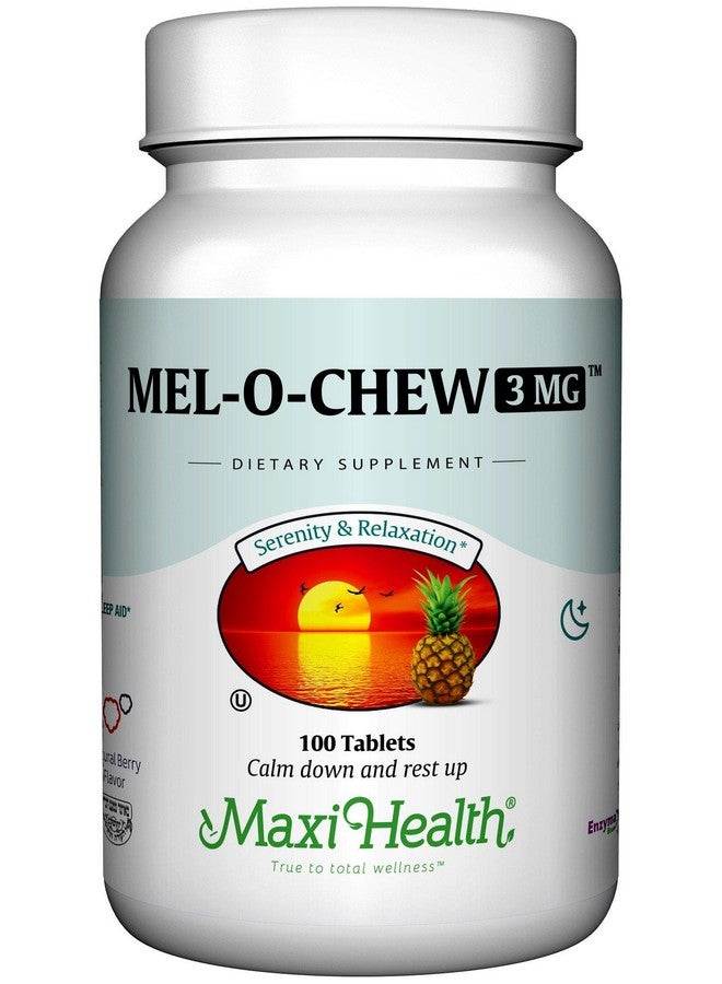 Maxi Health Maxi Health Chewable Melatonin, Kosher Berry Flavor, 3mg Melatonin for Adults or Teens, Natural Aid for Adults, Melatonin Chewables Alternative to Melatonin Gummies Higher 3 mg Dose, (100 Count) 