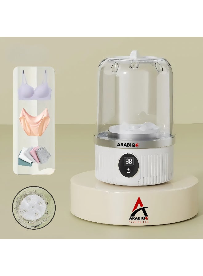 أرابيكو غسالة ملابس داخلية محمولة، غسالة ملابس صغيرة مُحسّنة لعام ٢٠٢٥ | كوب غسيل لاسلكي وقابل لإعادة الشحن لحمالة الصدر والملابس الداخلية والجوارب، غسالة صغيرة الحجم وسهلة السفر (أبيض)  - Image 2