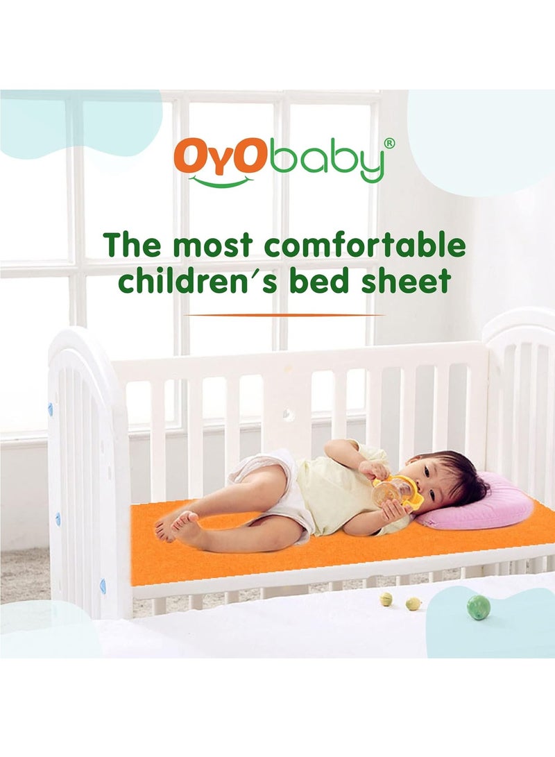 OYO BABY Toddler Baby Bed
  Sheet with Water Resistant and Easily Washable Dry Sheet, Extra Absorbent
  Washable Dry Sheet | Soft and Fleece Baby Bed Sheet for Toddler Kids, Large
  Size 140 X 100cm, Maroon - Image 4