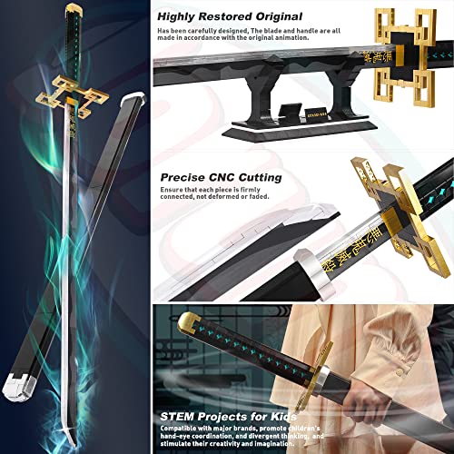Jorumo Swords Building Sets for Adults and Kids, 40in Tokitou Muichirou Sword Building with Scabbard and Stand, Anime Sword Building Toy Katana Gift, 771 Pcs - Image 3