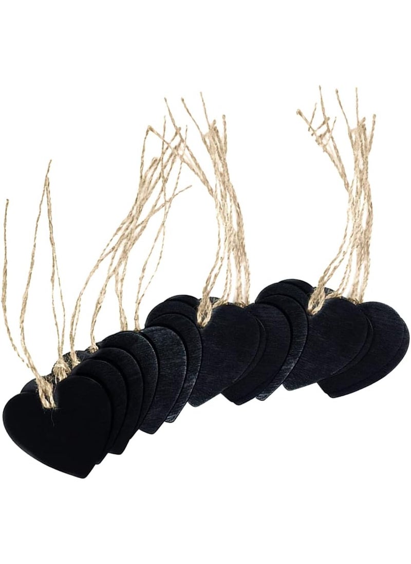 Eyech 15Pcs Mini Heart Shaped Chalkboard Sign Hanging Double Sided Blackboard Message Board Hanging Signs for Signs Weddings Parties Home Garden Decorations  - Image 1