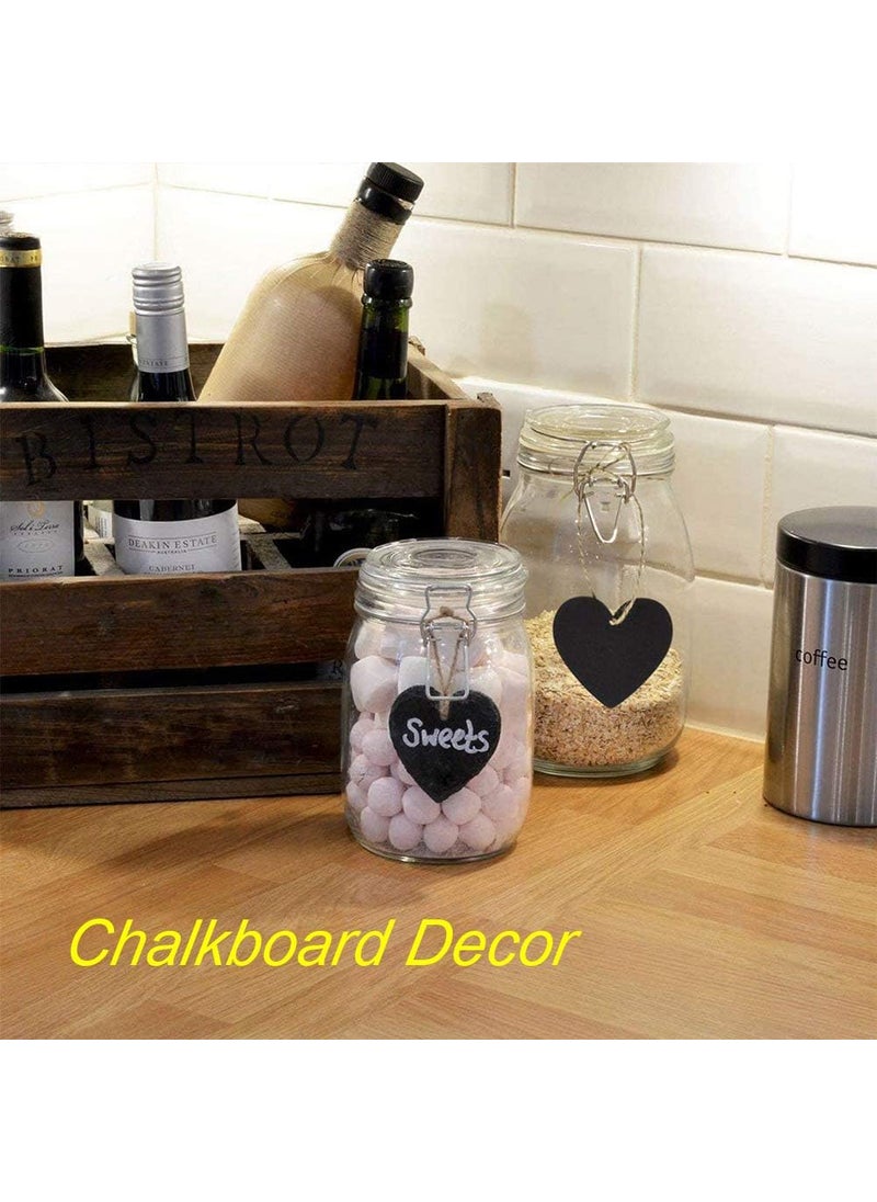 Eyech 15Pcs Mini Heart Shaped Chalkboard Sign Hanging Double Sided Blackboard Message Board Hanging Signs for Signs Weddings Parties Home Garden Decorations  - Image 5