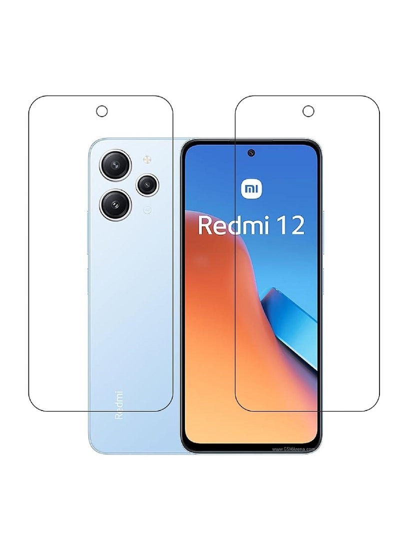 Super 2 Pieces Tempered Glass Screen Protector Clear Designed For Xiaomi Redmi 12 Full Screen Coverage And Bubble Free - Image 1