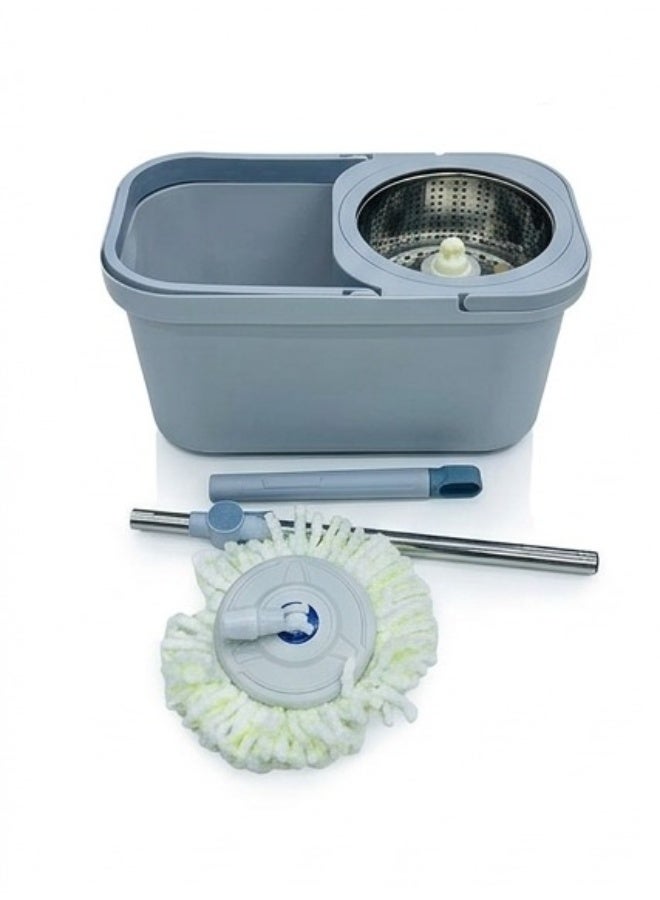 360° Spin Mop and Bucket System, Suspension Rotating Mop with Stainless Steel Spin Basket, Hands-Free Wringing, Extendable Handle & Microfiber Mop Head, Home Cleaning Set - Image 1