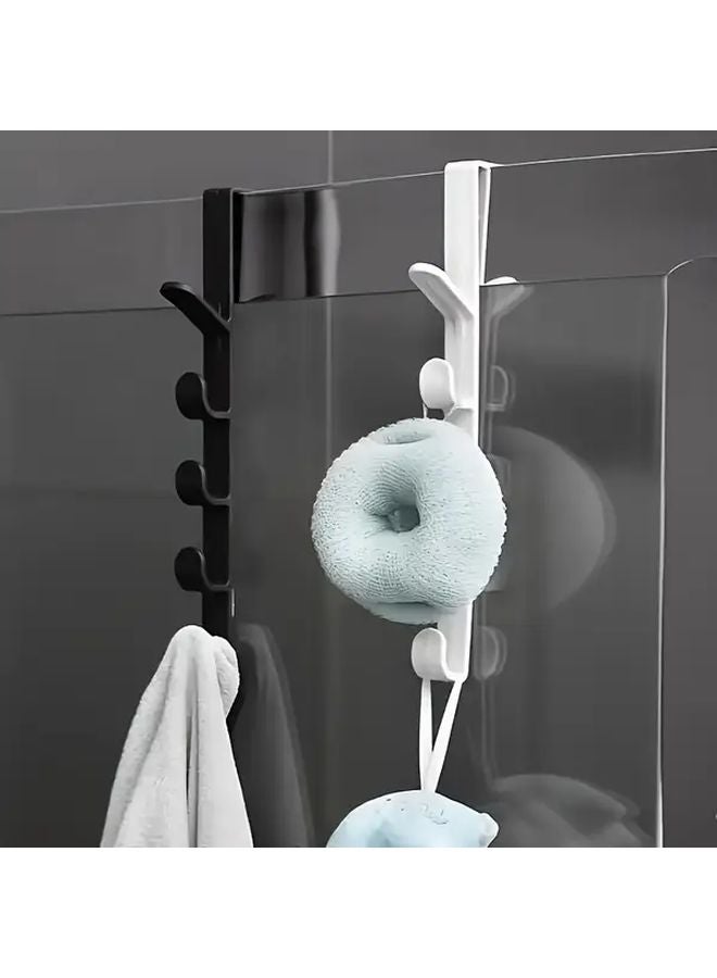 أسود 4 قطع 5 خطاف منظم تخزين منزلي للحمام غرفة النوم خزانة الملابس - Image 5