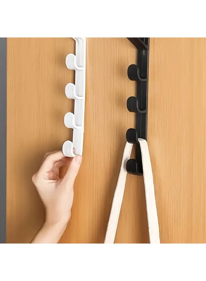 أسود 4 قطع 5 خطاف منظم تخزين منزلي للحمام غرفة النوم خزانة الملابس - Image 2