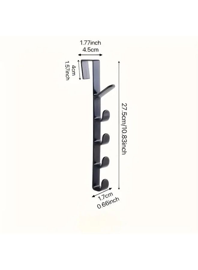 أسود 4 قطع 5 خطاف منظم تخزين منزلي للحمام غرفة النوم خزانة الملابس - Image 4