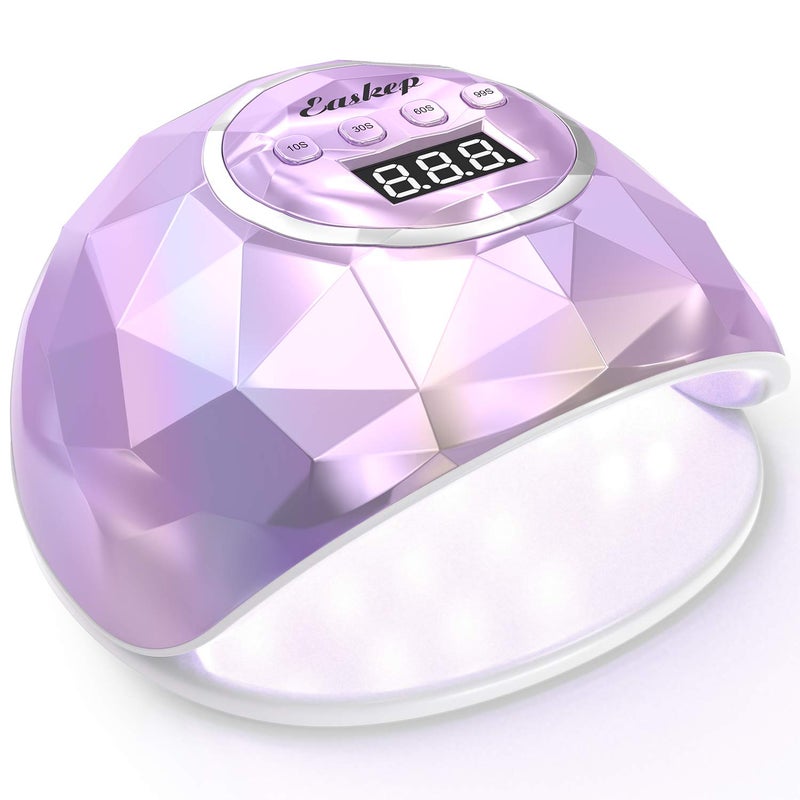 Easkep UV Light for Nails Lamp - 86W UV LED Nail Lamp Gel Nail Polish Curing Dryer for Salon 4 Timer Setting Auto Sensor Machine (Taro) - Image 2