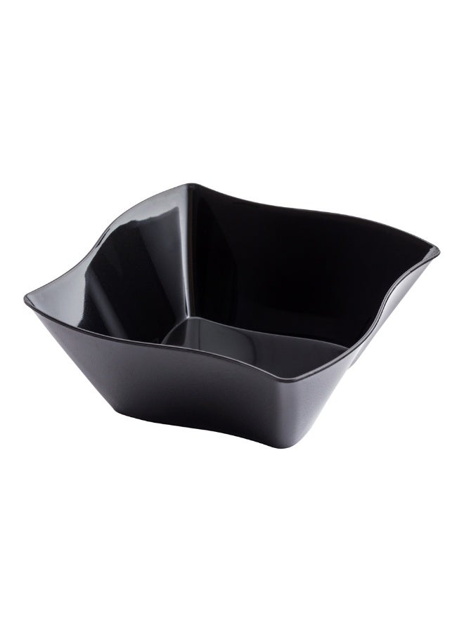 Restaurantware 3.3 x 3.3 x 1.4 Inch Dessert Plates, 100 Small Cocktail Plates - Square, Wavy Edges, Black Plastic Disposable Appetizer Plates, Holds Entrees, For Wedding, Or Birthday Parties - Image 1