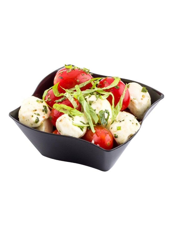 Restaurantware 3.3 x 3.3 x 1.4 Inch Dessert Plates, 100 Small Cocktail Plates - Square, Wavy Edges, Black Plastic Disposable Appetizer Plates, Holds Entrees, For Wedding, Or Birthday Parties - Image 2