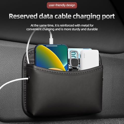WedFeir Universal Car Side Pocket Organizer for Car Seat, PU Leather Car Pocket Pouch, Door, Window, Console, Keys Cards Cell Phone Sunglasses Holder for Car, Multifunctional Car Organizer Accessories. - Image 5