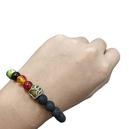 COZYMATE Rainbow Bridge Pet Memorial Gift Lava Bead Bracelet in Memory of Dogs Cats - Image 5
