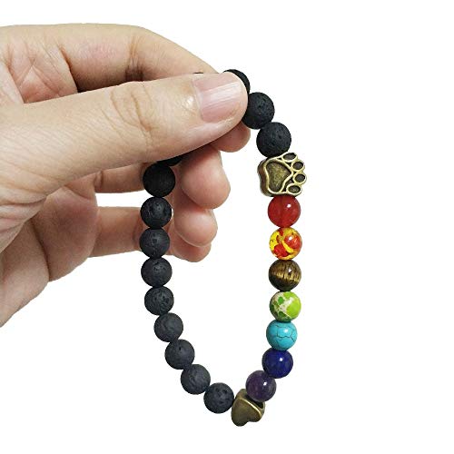 COZYMATE Rainbow Bridge Pet Memorial Gift Lava Bead Bracelet in Memory of Dogs Cats - Image 4