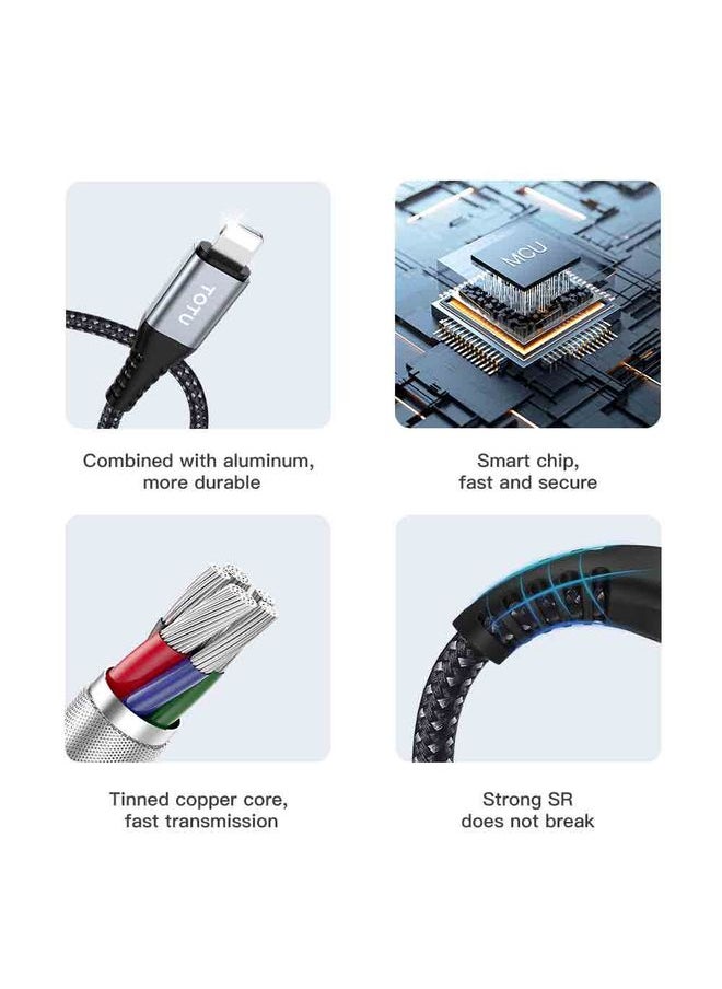 توتو TOTU CB-5-M 12W USB إلى كبل بيانات USB micro ، الطول: 1M (رمادي)  - Image 3