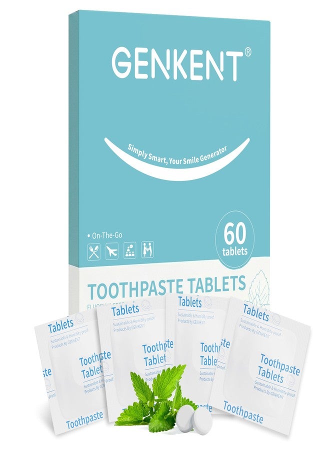 GENKENT Nano Hydroxyapatite Toothpaste Tablets, Individual Packaging Travel Friendly, Fluoride & Plastic Free, Mint, 60 Count - Image 1