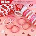 Morcheiong 70 Pcs Valentines Day Silicone Bracelets Pink Red Party Favors Classic Rubber Wristbands for Kids Adults Valentines Day Party Decorations - Image 4