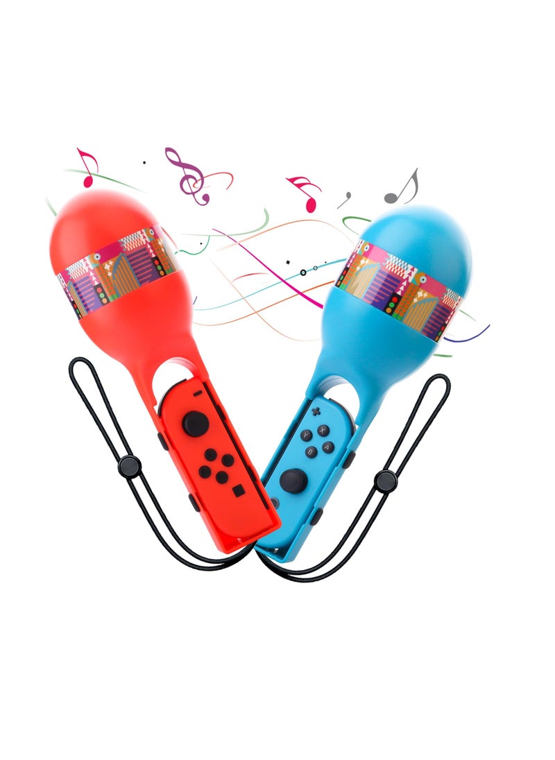 Sand Hammer Hand Grip, 2 Pcs Samba Maracas Game Hand Grips, for Samba de Amigo, Switch Sport Game Accessories Bundle of Left & Right, Compatible with Nintendo Switch/OLED Joycon Controller  - Image 1