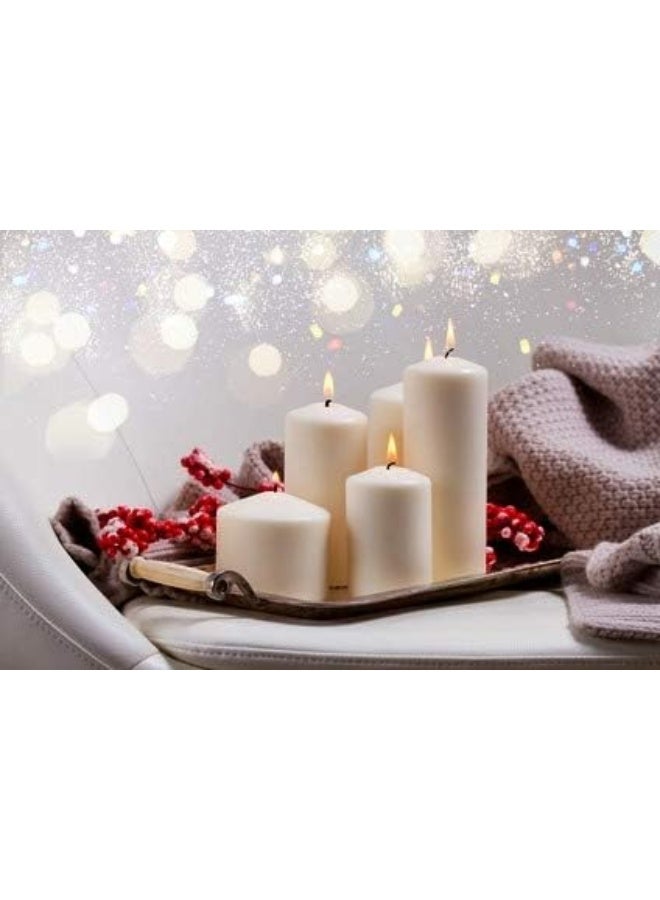 D'light Online Dlight Online 3 X 6 Pillar Inch Candles Set of 12 Bulk Event Pack Round Unscented Premium Wax Pillar Candles for Wedding Spa Party Birthday Holiday Bath and Home Decor 3X6 Ivory - Image 4