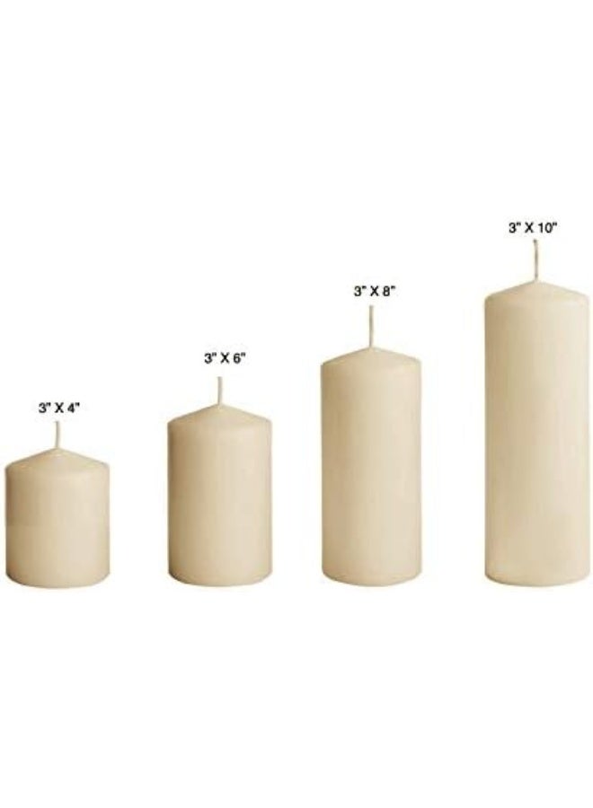 D'light Online Dlight Online 3 X 6 Pillar Inch Candles Set of 12 Bulk Event Pack Round Unscented Premium Wax Pillar Candles for Wedding Spa Party Birthday Holiday Bath and Home Decor 3X6 Ivory - Image 3