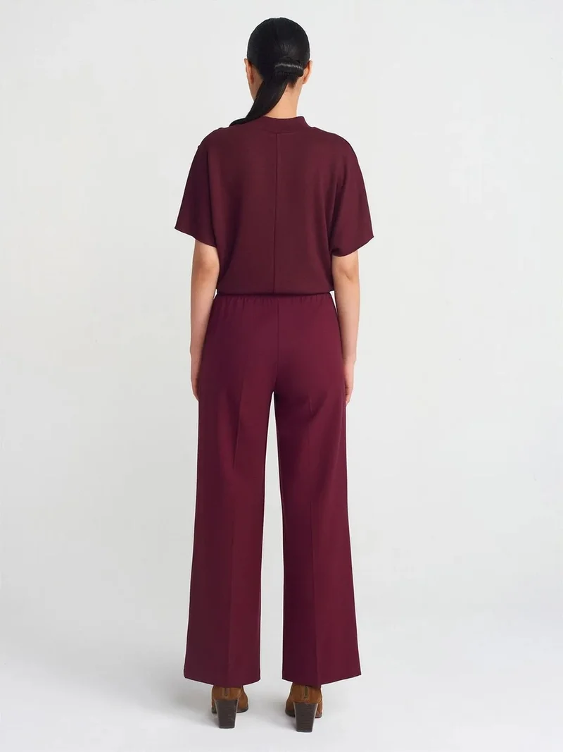 ديلفين Dilvin Wide-Leg Crepe Trousers