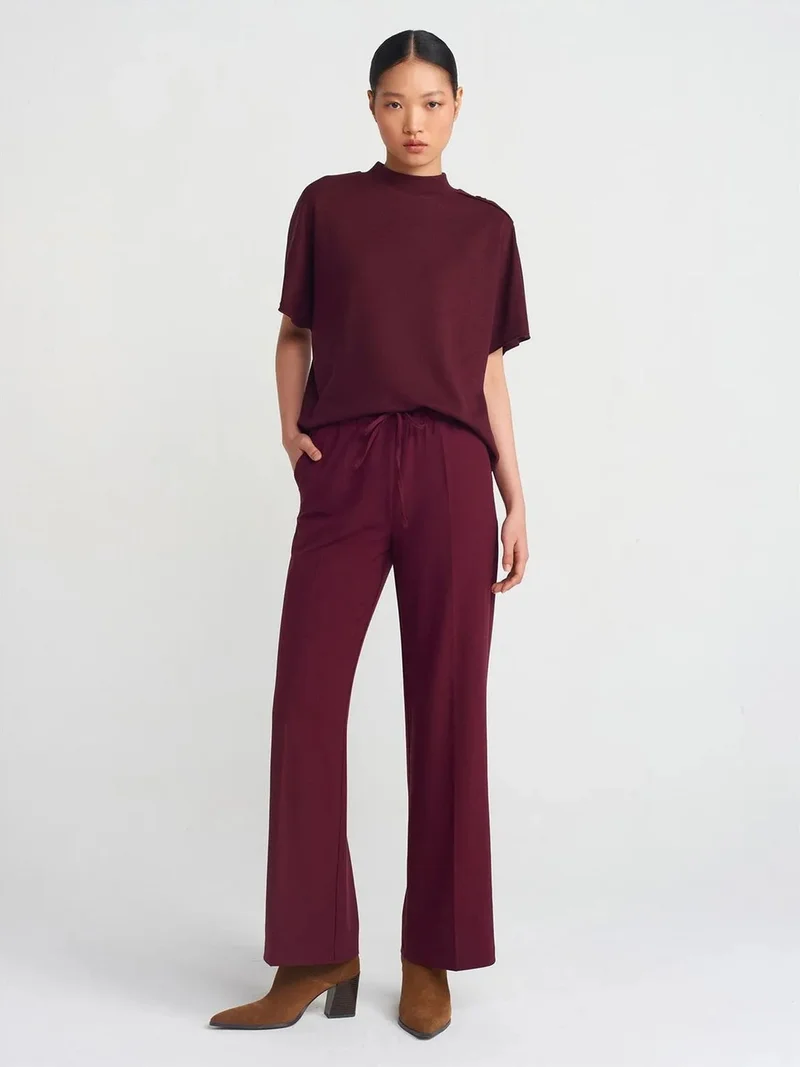ديلفين Dilvin Wide-Leg Crepe Trousers