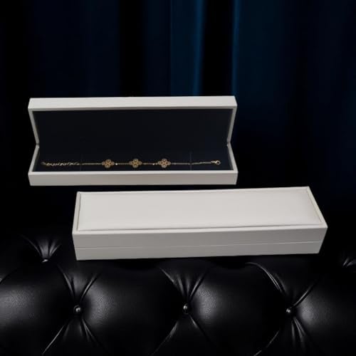 DIAcheck Jewellery Box with Premium PU Finish, Black Suede Interior (Chain or Bracelet, 8.5 x 2.25) - Image 4