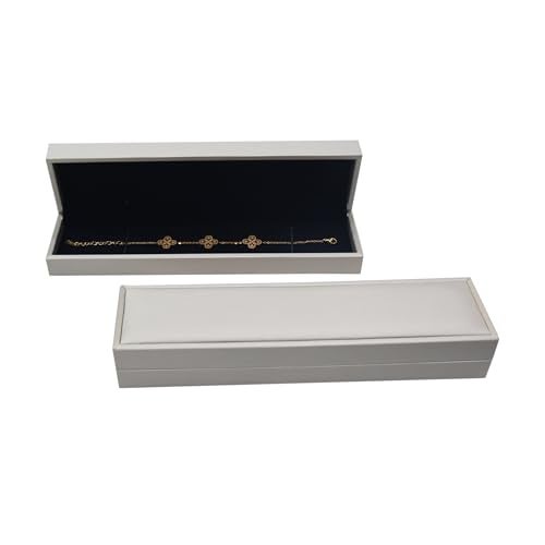 DIAcheck Jewellery Box with Premium PU Finish, Black Suede Interior (Chain or Bracelet, 8.5 x 2.25) - Image 1