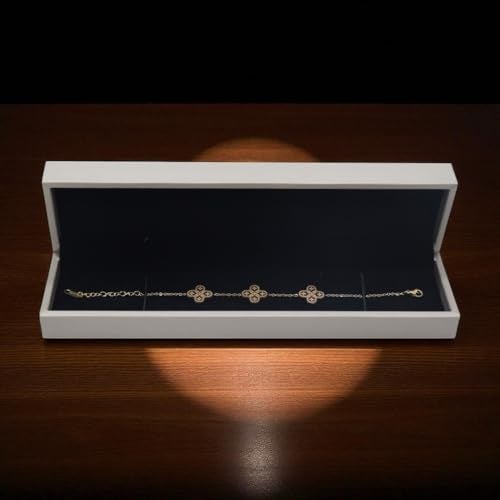 DIAcheck Jewellery Box with Premium PU Finish, Black Suede Interior (Chain or Bracelet, 8.5 x 2.25) - Image 2