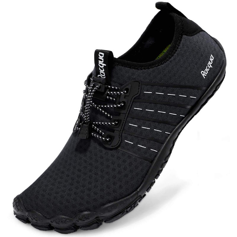 Racqua Pool Shoes Quick Dry Barefoot Water Aqua Sport Beach Swim Surf Hiking Diving Walking for Men Women Black 12 W/11 M - Image 2