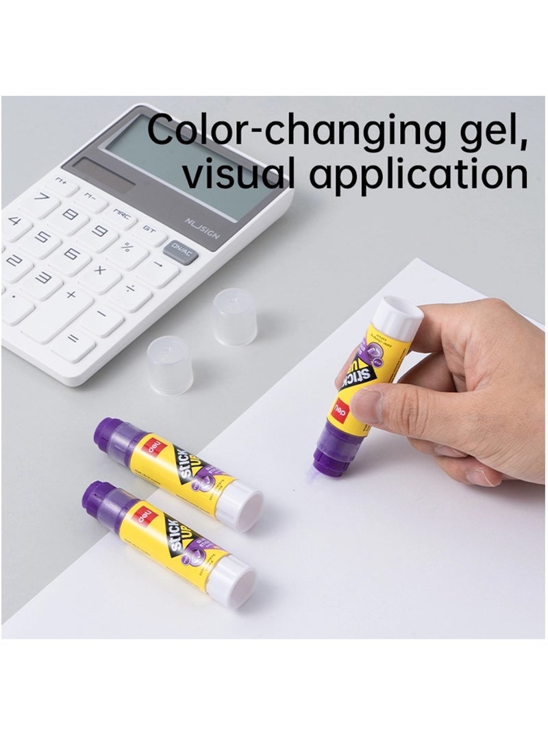 Deli 4-Piece Colour Changing Purple Glue Stick 8gm Content - Image 2