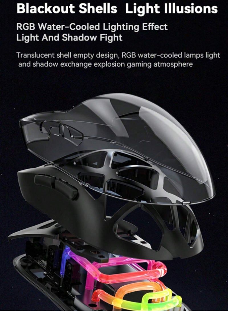 Wireless Bluetooth Mouse, BT + 2.4G Dual-Mode Mechanical Mouse For Gaming,Esports,Desktop,Laptops,Tablets(Black) - Image 2