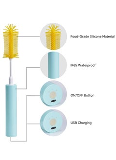 Lemon Electric Bottle Brush Cleaner, Electric Baby Bottle Brush Set with Nipple & Straw Brush, 2 Modes & 360° Rotation  - Image 2