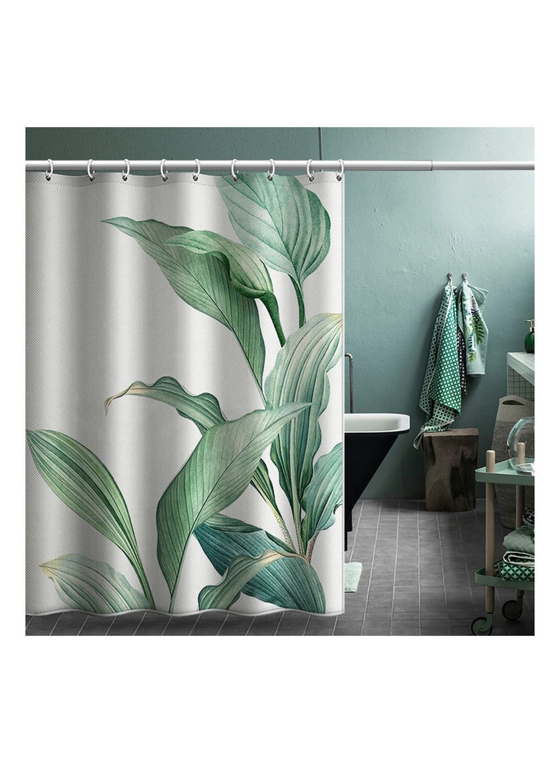 Banana Leaf Fabric Shower Curtain, (72 "X 72") Tropical Green Curtain Waterproof Bathroom Decor Jungle for - Image 2