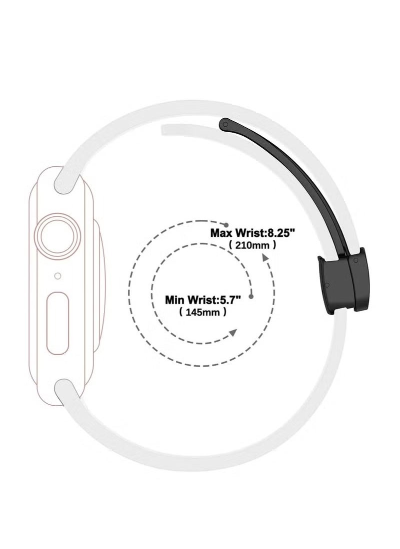 Generic - Magnetic for Apple Watch Band 49mm 45mm 44mm 42mm Women men,Silicone Sport Strap Replacement WristBands for Apple Watch Series 9/ultra 2/8/ultra/7/SE/SE 2nd/6/5/4/3/2/1,iWatch Bands - Image 1