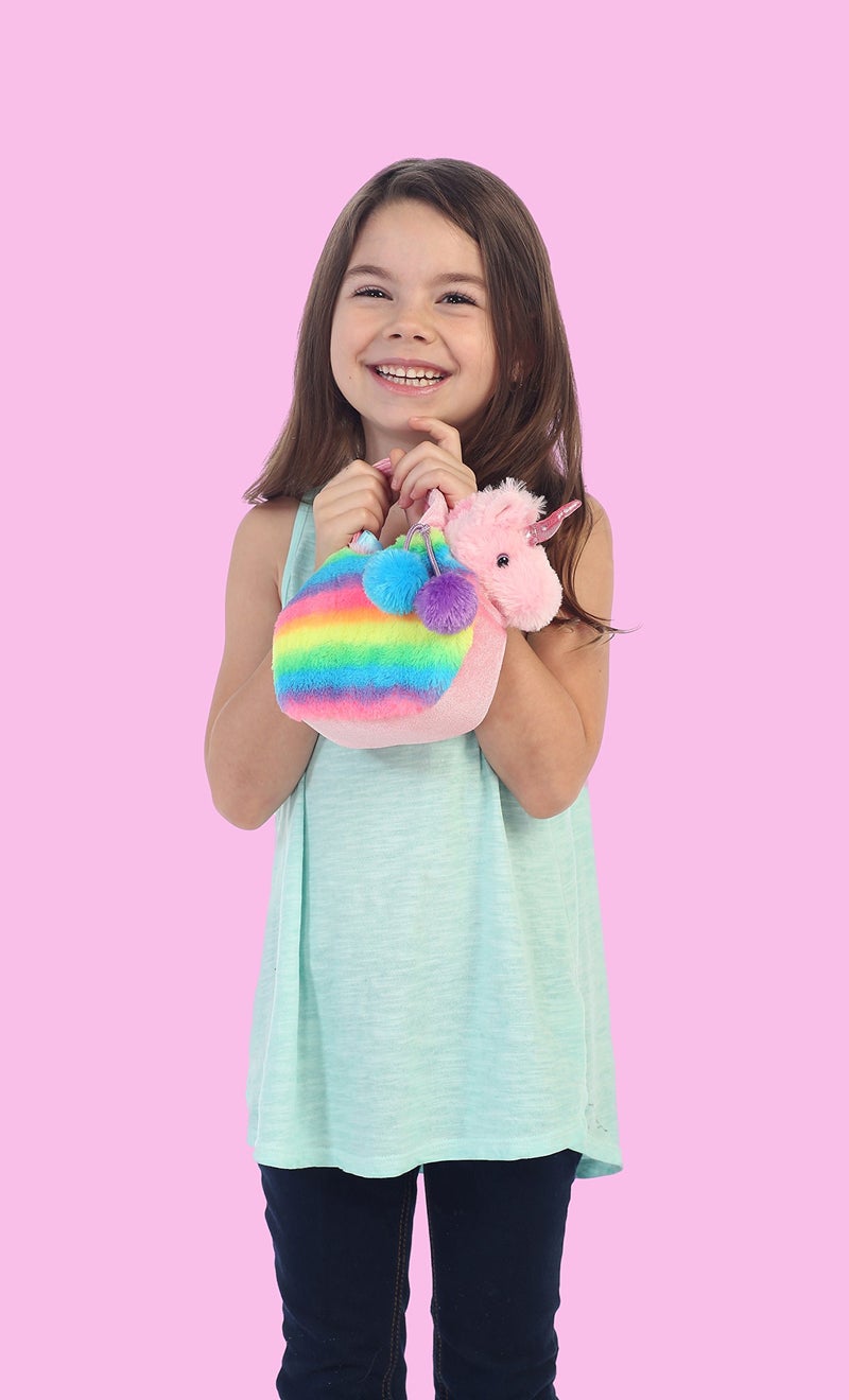 Aurora Fashionable Fancy Pals Rainbow Unicorn Stuffed Animal - On-The-go Companions - Stylish Accessories - Multicolor 7 Inches - Image 4