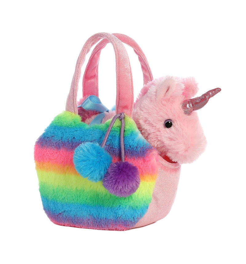Aurora Fashionable Fancy Pals Rainbow Unicorn Stuffed Animal - On-The-go Companions - Stylish Accessories - Multicolor 7 Inches - Image 1