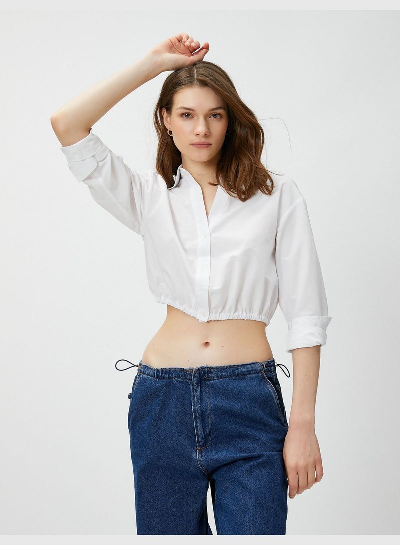 KOTON قميص قصير بتفاصيل ظهر مطوي - Image 2