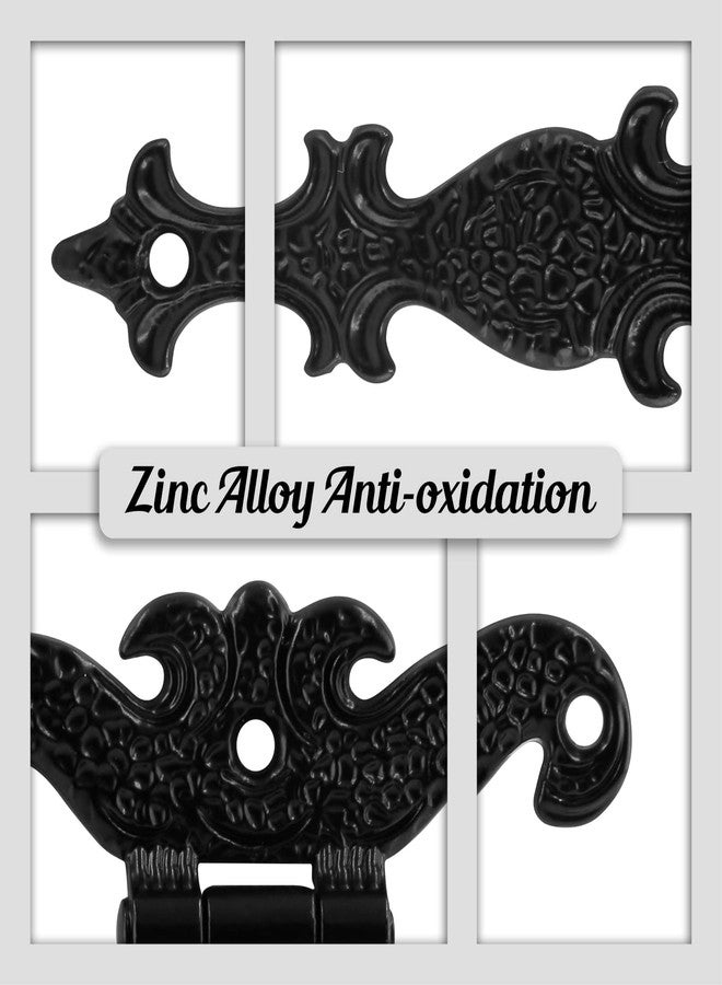 Cionyce 4Pcs Tee-Strap Hinges Heavy Duty Hinges Hardware Antique Black Decorative Hinges for Barn Door,Gate with Screws (4.33" *2.75") - Image 3