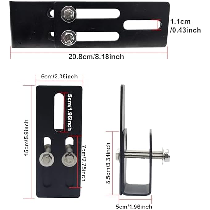 rayihni حامل ضوء سقف قابل للتعديل 150-208 مم لحامل الأمتعة العالمي للطرق الوعرة للسيارات الرياضية متعددة الاستخدامات - Image 2