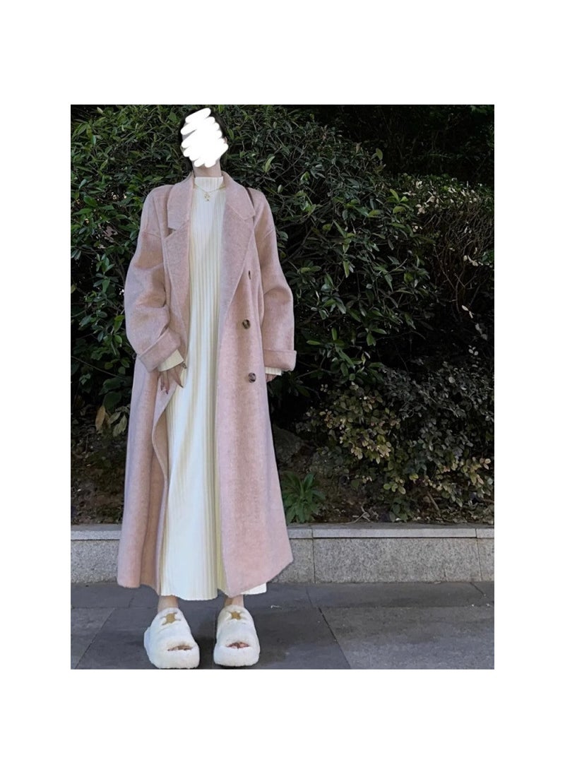 Generic White Long Sleeve Knitted Sweater Dress Base Layer Long Skirt Feel Early Spring Womens Street Style High Collar Regular Sleeve Black  - Image 3