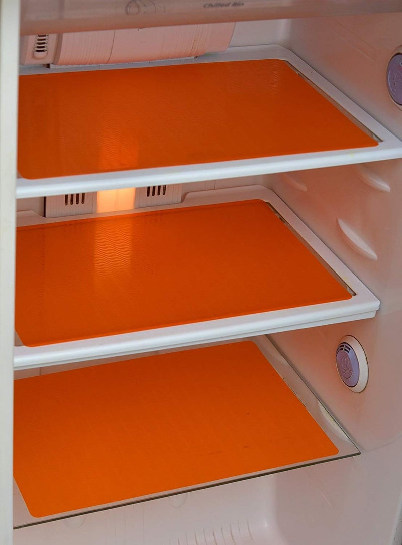 Unique Productions PVC Fridge Mats Set of 6 12 X 17 Inches Orange