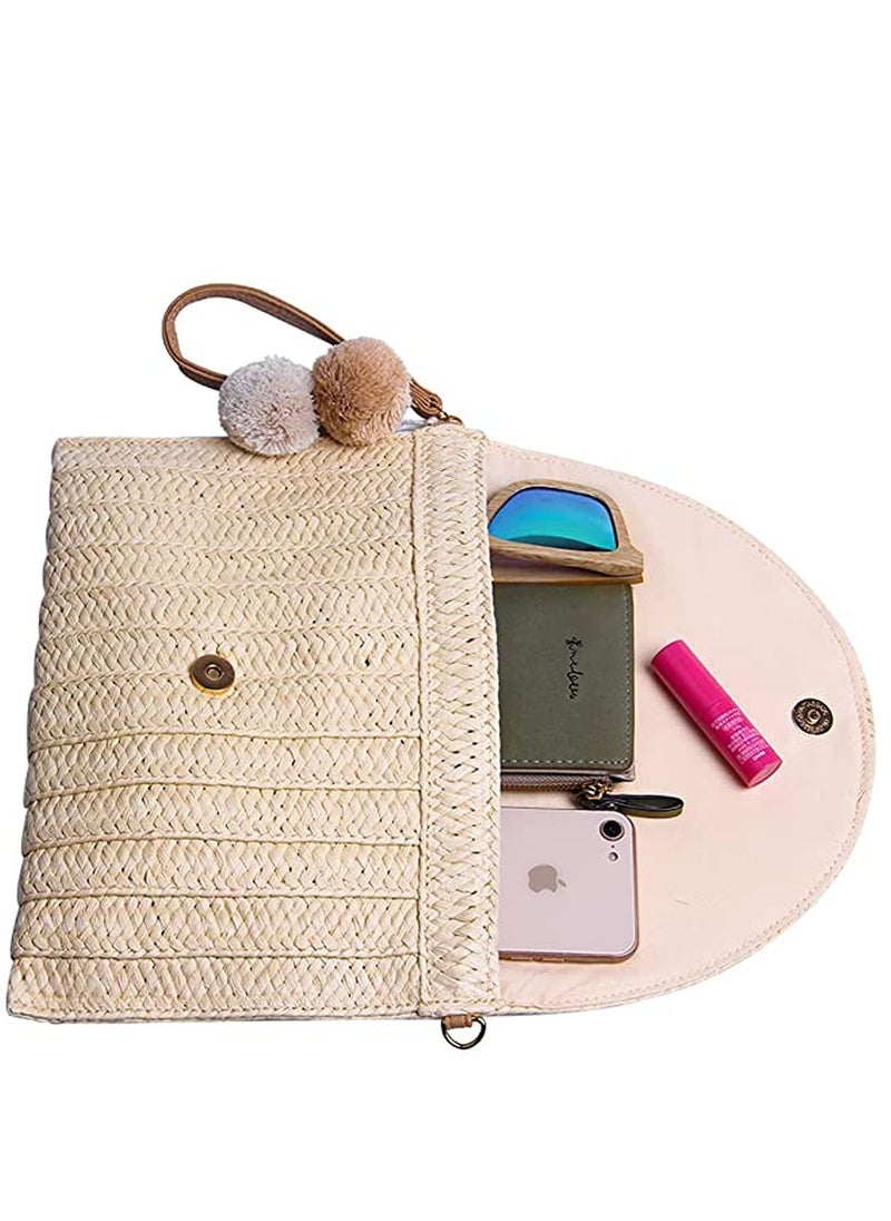 KASTWAVE Women's Straw Clutch Purse Summer Beach Bags Envelope Wallet Woven Handbags  - Image 3