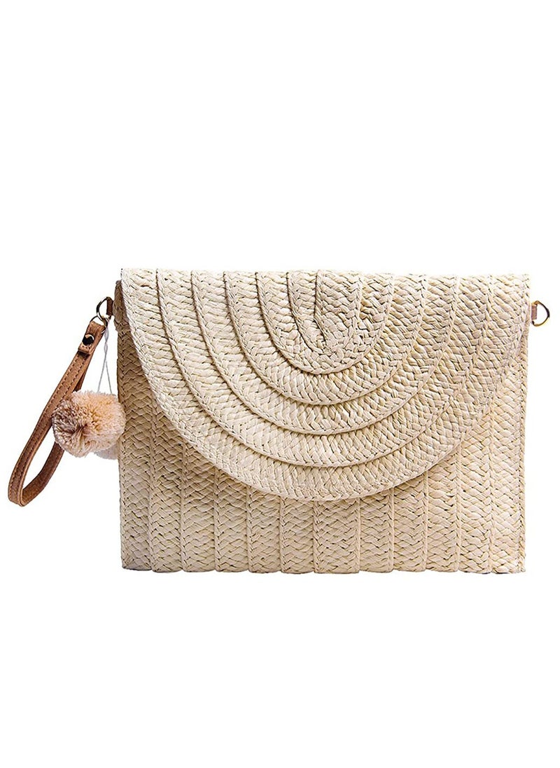 KASTWAVE Women's Straw Clutch Purse Summer Beach Bags Envelope Wallet Woven Handbags  - Image 1