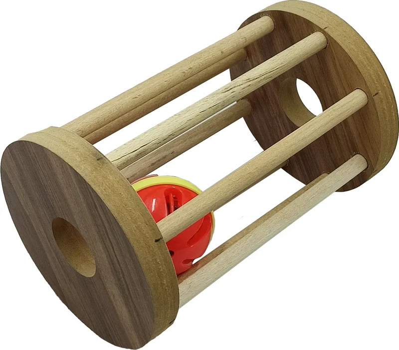 Tineke Wooden Caged Rattle Cat Toy Entertainment 1 Piece