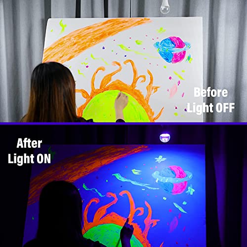 Onforu 15W LED Black Light Bulbs, A19 E26 Blacklight Bulb 120W Equivalent, Purple Bulb 385-400nm, Glow in The Dark for Halloween, Black Light Party, Body Paint, Fluorescent Poster, 6 Pack - Image 3