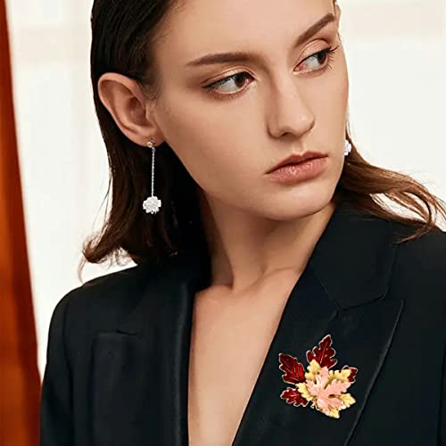 BinaryABC Thanksgiving Brooch Pin,Autumn Fall Leaves Brooch Pin,Maple Leaf Lapel Pin, Thanksgiving Jewelry Accessory Gifts Decoration - Image 2