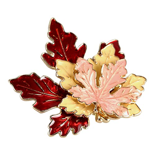 BinaryABC Thanksgiving Brooch Pin,Autumn Fall Leaves Brooch Pin,Maple Leaf Lapel Pin, Thanksgiving Jewelry Accessory Gifts Decoration - Image 1