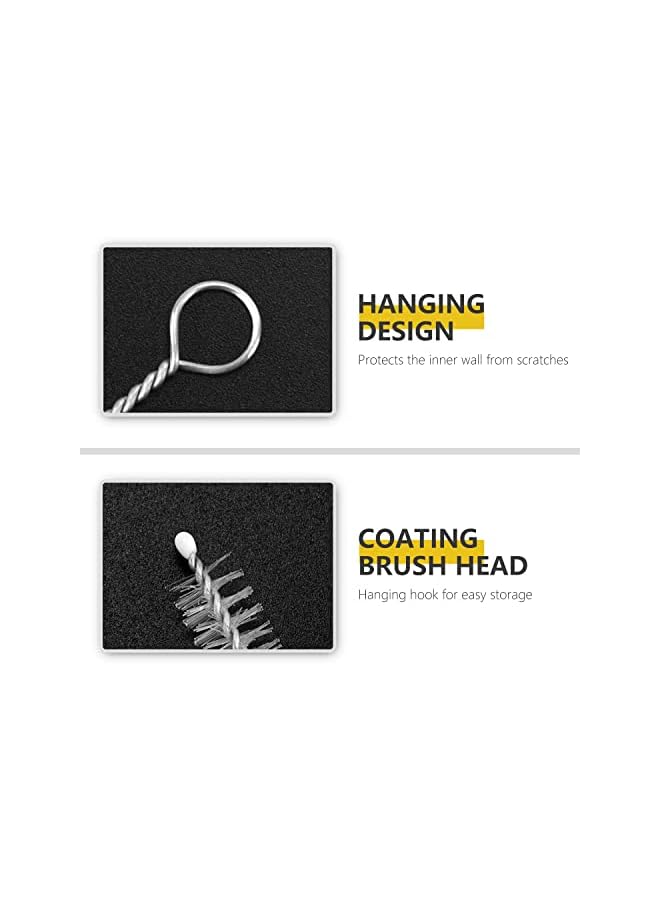 promass Straw Cleaner Brush Set Bendable Brush Nylon Bristles Stainless Steel Handle Be Used to Clean Pipe, Narrow Tube, Coffee Pot, and Other Hard to Access Corners(200 * 50 * 10 Black Brush*6) - Image 5