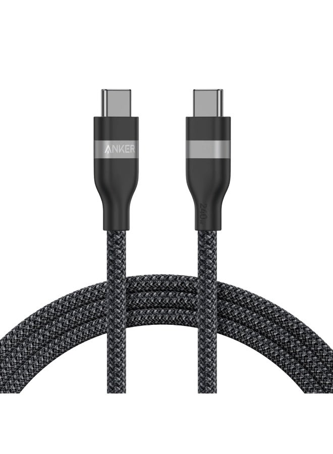 كابل أنكر USB-C إلى USB-C 6 قدم 240 واط - أسود | A82E2H12 - Image 1
