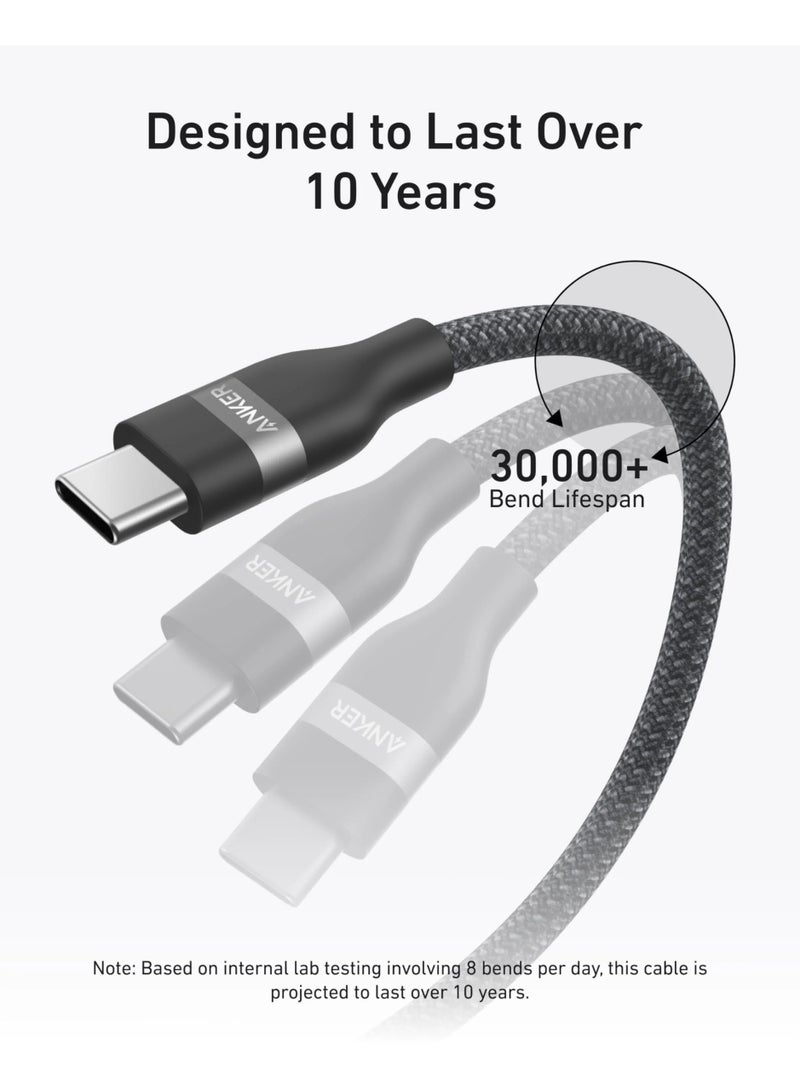 كابل أنكر USB-C إلى USB-C 6 قدم 240 واط - أسود | A82E2H12 - Image 4